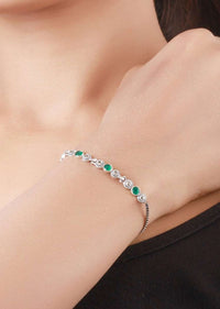 Green Onyx Gemstone Bracelet With Pearls And Carved Floral Pattern Hand Made In Sterling Silver By Sangeeta Boochra