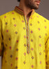 Green Print Silk Kurta And Pyjama