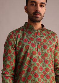 Green Printed Kurta And Pant Set