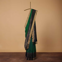 Green Saree In South Album Silk With Unstitched Blouse Piece