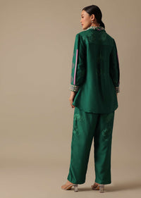 Green co ord set In Silk