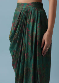 Green Silk Jacket And Dhoti Set