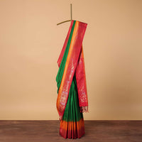 Green Woven South Album Silk Saree With Tassel Pallu And Unstitched Blouse Piece