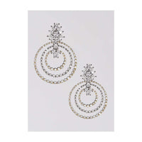Grey And Gold Plated Earrings With Stones In Concentric Circles And Floral Pattern Online - Kalki Fashion