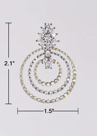 Grey And Gold Plated Earrings With Stones In Concentric Circles And Floral Pattern Online - Kalki Fashion