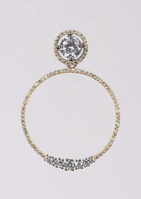 Grey And Gold Plated Earrings With Stones In Round Pattern Online - Kalki Fashion