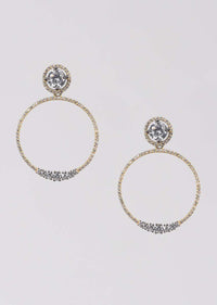 Grey And Gold Plated Earrings With Stones In Round Pattern Online - Kalki Fashion