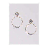 Grey And Gold Plated Earrings With Stones In Round Pattern Online - Kalki Fashion