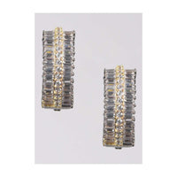 Grey And Gold Plated Hoop Earrings Studded With Stones And Bugle Beads Online - Kalki Fashion