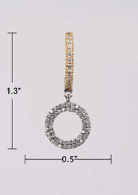 Grey And Gold Plated Hoop Earrings With Stones And Dangling Round Motif Online - Kalki Fashion