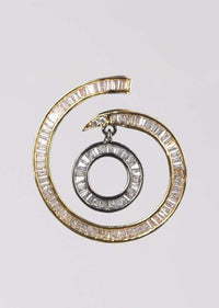 Grey And Gold Plated Studs In Spiral Motif With Dangler And Embellished With Bugle Beads Online - Kalki Fashion