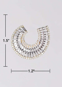 Grey And Gold Plated Studs With Stones And Bugle Beads In Crescent Shape Online - Kalki Fashion