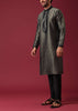 Grey Kurta Set In Silk