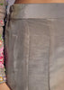 Grey Tissue Anarkali Set With Resham And Moti Work