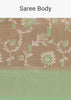 Grey And Light Green Tissue Silk Saree With Floral Jaal Work