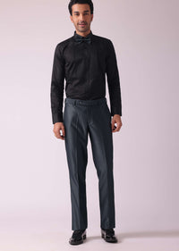 Grey Blazer & Pant Set In Terry Rayon Fabric