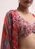 Grey Chiffon Palazzo Set With Jacket