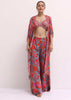 Grey Chiffon Palazzo Set With Jacket