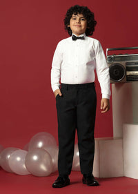 Grey Cutwork Embroidery Festive Tuxedo For Boys