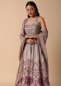 Grey Lehenga With Embroidered Choli And Dupatta