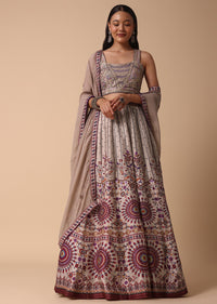 Grey Lehenga With Embroidered Choli And Dupatta