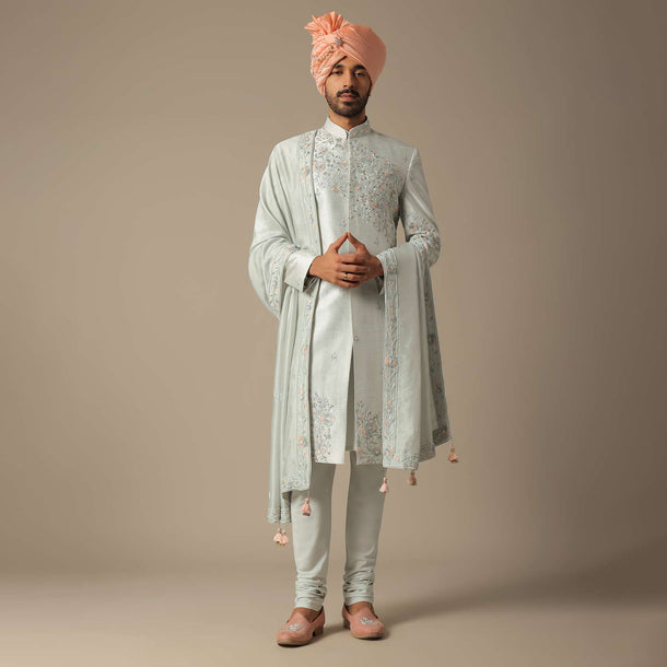 Grey Majesty Sherwani Set