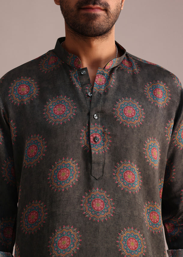 Grey Printed Kurta