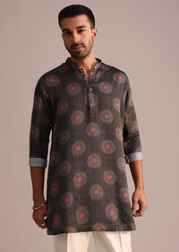 Grey Printed Kurta Set