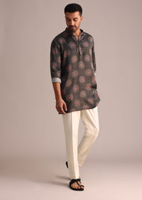 Grey Printed Kurta Set