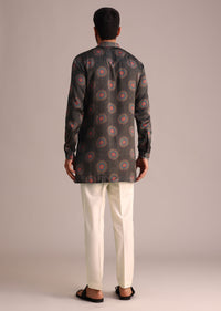 Grey Printed Kurta Set