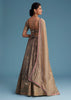 Grey Silk Lehenga Set With Gold Gotta Work