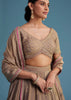 Grey Silk Lehenga Set With Gold Gotta Work