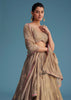 Grey Silk Lehenga Set With Gold Gotta Work