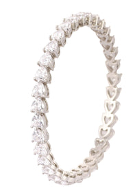 Heart-Shaped Swarovski Single Bangle In 92.5 Sterling Silver