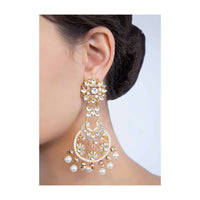 Heavy stones and kundan studded double layer earring only on Kalki