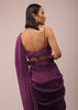 Hollyhock Purple Ready Pleated Saree With A Spaghetti Straps Crop Top In Sequins Embroidery