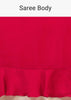 Hot Pink Saree With Ruffle Pallu, Stone Embellished Belt And A Ruffle Blouse With Side Cut Outs
