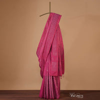 Hot Pink Kanjivaram Silk Saree With Zari Weave