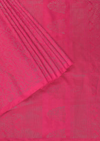 Hot Pink Kanjivaram Silk Saree With Zari Weave