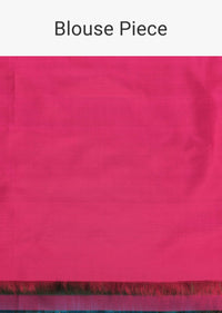 Hot Pink Kanjivaram Silk Saree With Zari Weave