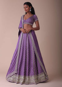 Lilac Purple Lehenga With Handwork Embroidery