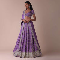 Lilac Purple Lehenga With Handwork Embroidery