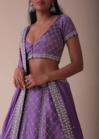 Lilac Purple Lehenga With Handwork Embroidery