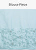 Ice Blue Embroidered Organza Saree With Unstitched Blouse