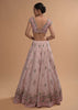 Icy Pink Lehenga Choli In Raw Silk With 3D Flowers And Beads Embroidery