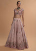 Icy Pink Lehenga Choli In Raw Silk With 3D Flowers And Beads Embroidery