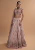 Icy Pink Lehenga Choli In Raw Silk With 3D Flowers And Beads Embroidery