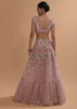 Icy Pink Net Lehenga And Cap Sleeves Crop Top With 3D Flower Cluster And Scattered Buttis