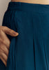 Indigo Blue Muslin Printed Anarkali Suit