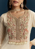 Ivory Chinon Sharara Suit With Zardosi Work
